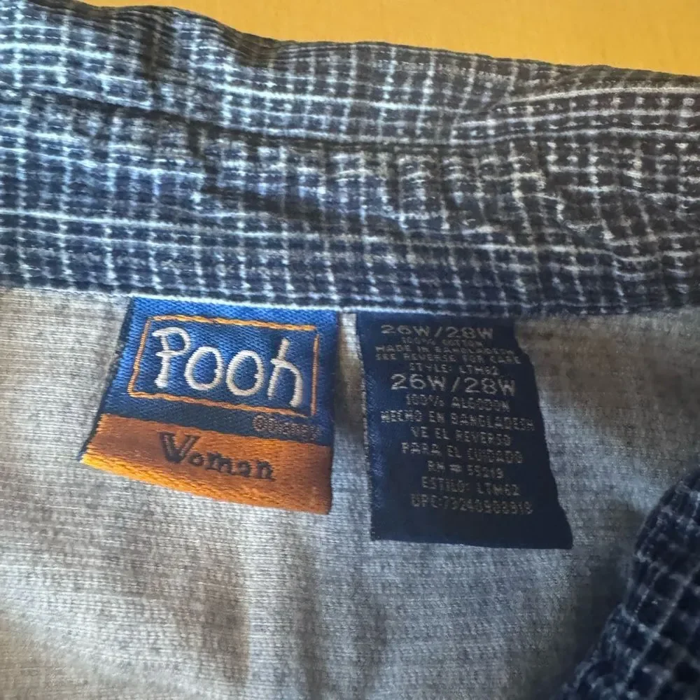 Disney Winnie the Pooh Embroidered Eeyore Corduroy Flannel Women’s Size 26-28W